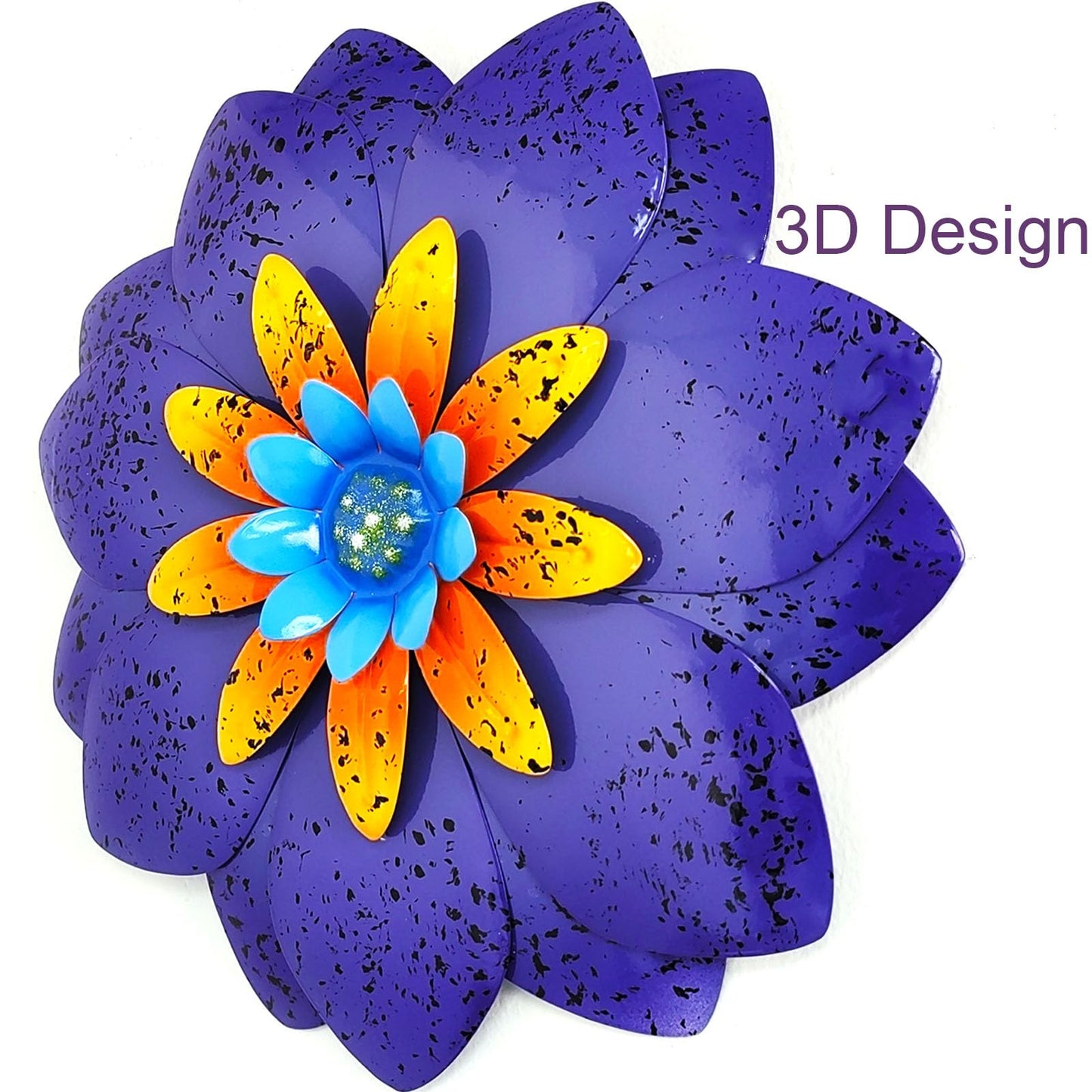 LITIALLY Metal Flower Wall Art Garden Decor, New Creative Cute Flower Decorations, Art Wall Hanging Decor, Enhance Indoor Outdoor Decor Spaces