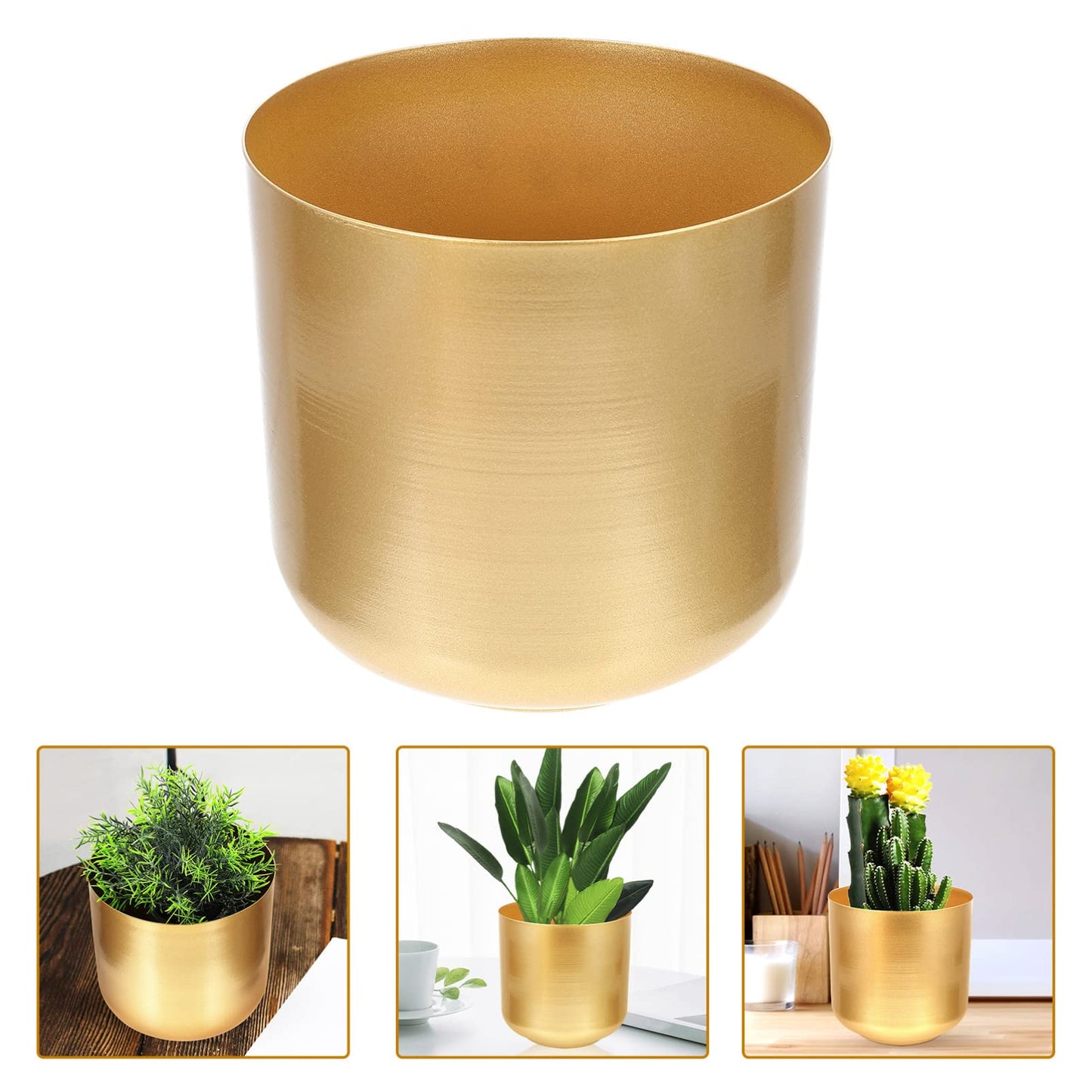 Large Indoor Planters Large Gold Planters Metal Iron Plant Pots Indoor Decorative Flower Pots Artistic Modern Iron Plant Pot with Drain Holes Outdoor