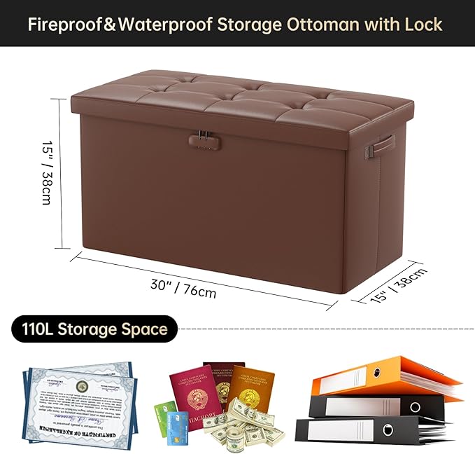 DocSafe Storage Ottoman Bench