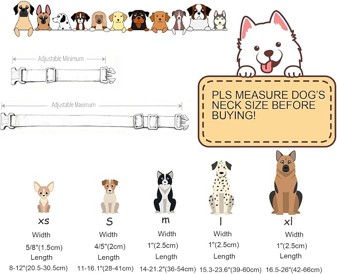 DOGWONG Flower Dog Collar-Daisy Flower Print Girl Dog Collar for Large Cute Dog Collars Spring Female Pet Gift Adjustable Heavy-Duty Soft Collar,S