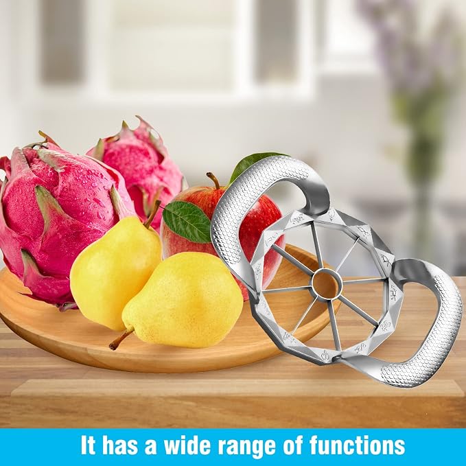 Apple Slicer, HEAVY DUTY Apple Corer, 8-Blade Stainless Steel Apple Cutter Divider Pitter ,Sturdy and Sharp