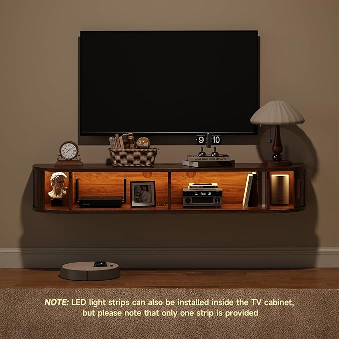 55" Floating TV Stand with Power Outlet