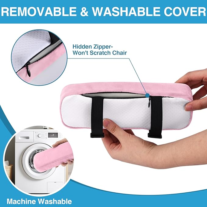 Smiry Ergonomic Office Chair Armrest Pads, Memory Foam Arm Rest Covers