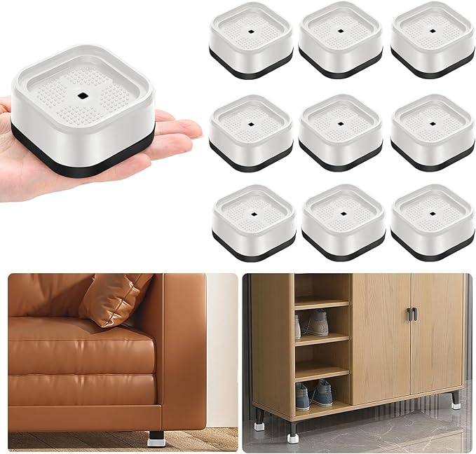 shouwuhho 9 Pack Furniture Risers Adjustable Bed Risers Heavy Duty Lifts Height