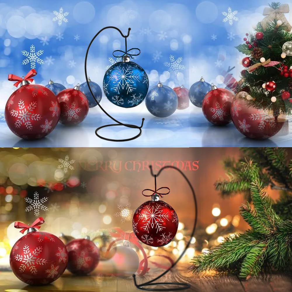 Ornament Display Stand,6 PCS Air Plants Holder, Planter Terrariums Hanger, Black Iron Wire Hanging Hook for Glass Crystal Witch Ball,Easter Christmas Decoration,Wedding Party Office Home Decor
