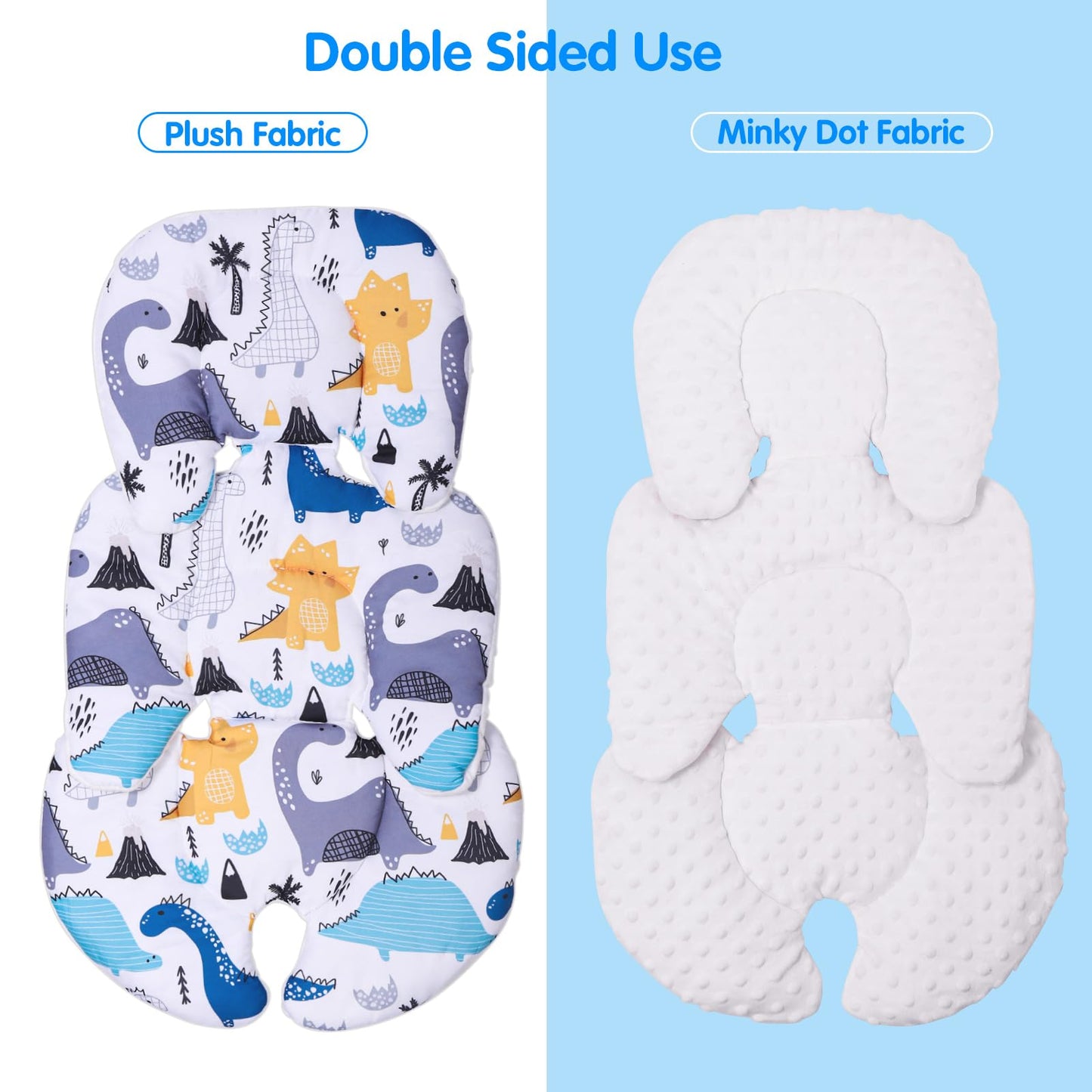 THE KENKYO Infant Car Seat Insert, 2-in-1 Reversible Baby Car Seat Cushion, Carseat Head & Body Support for Newborn, Soft Stroller Cushion Insert for Bouncer, Swing, Baby Registry Seach