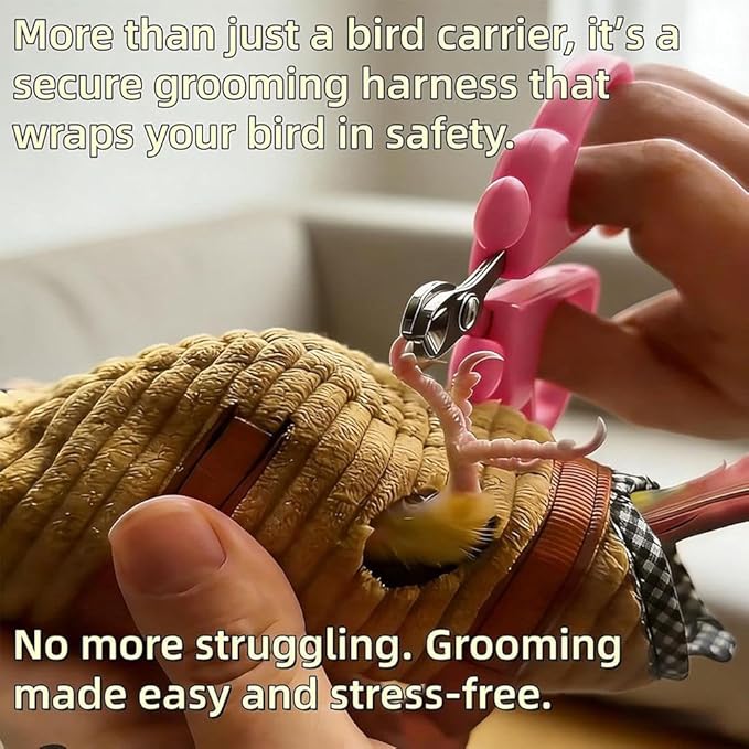 Portable Bird Traval Carrier Bag, Ultra-Soft Bird Diaper Flight Suit for Small Medium Parrots, Escape Resistant Outdoor Harness Vest, for Daily Outdoor & Nail Trimming, Ideal Gift for Birds Lovers
