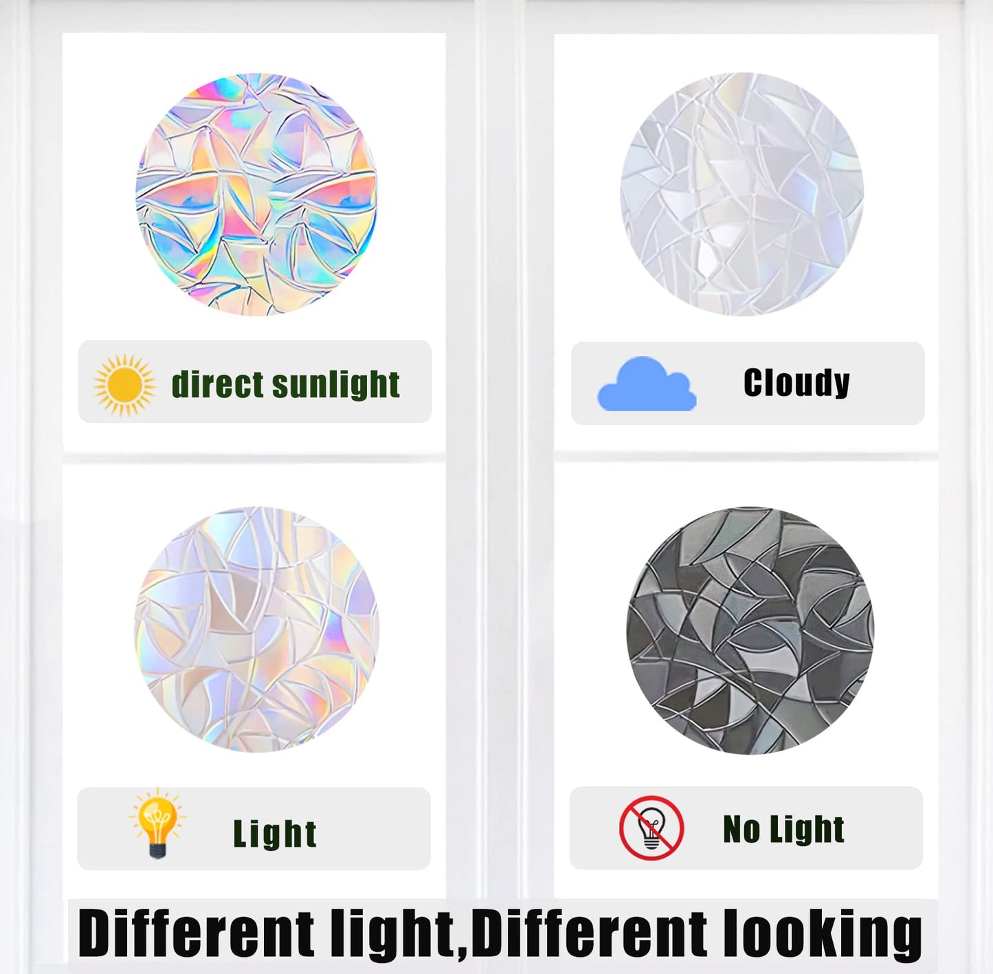 12 Pcs Spider Web and Spider Window Clings - Anti-Collision Decals to Save Birds, Non-Adhesive Prismatic Window Clings, Rainbow Stickers
