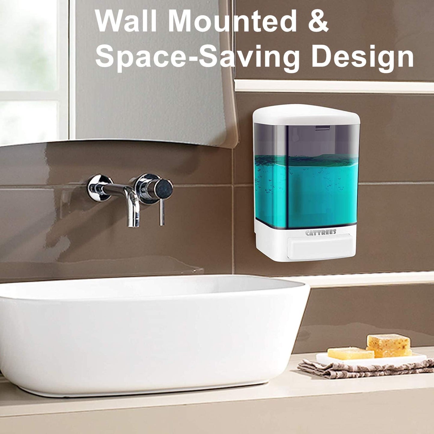 CATTREES Manual Soap Dispenser, Commercial Soap Dispenser Wall Mounted for Bathroom Kitchen Hotel,Hand Sanitizer Dispenser Wall Mounted Liquid Gel -2 Pack Manual 1000ml/33oz