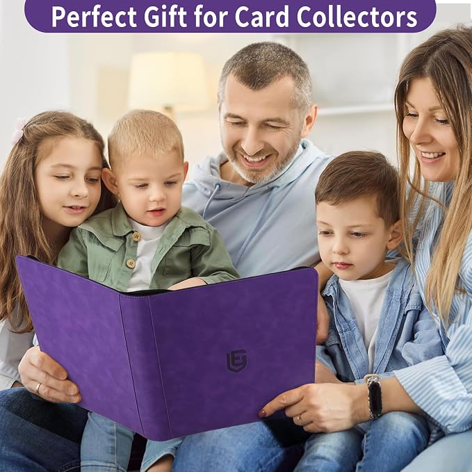 1024 Pocket Card Binder,16 Pocket Trading Card Binder,Side Loading Collectible Card Albums for MTG, for TCG Football, Sports, Game Cards Purple