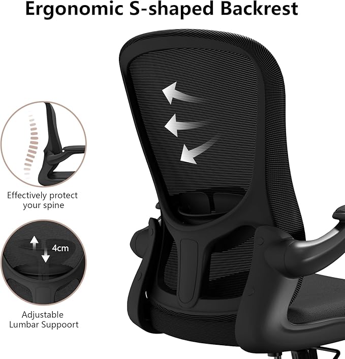 Ergonomic Office Chair, Comfort Swivel Home Office Task Chair, Breathable Mesh