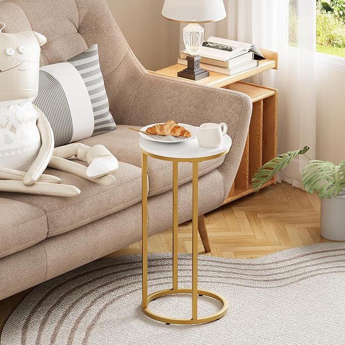 C Shaped End Table, Couch Side Tables