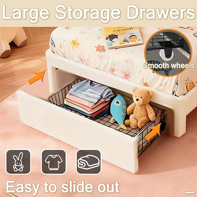 Twin Multifunctional Upholstered Bed,Children’s Bed
