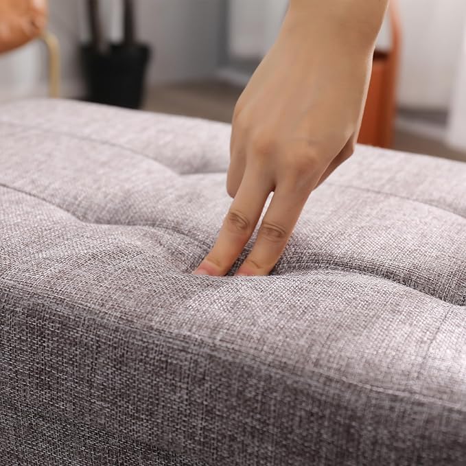 45.3 Inches Storage Ottoman Bench Foldable Seat Footrest Shoe Bench End of Bed