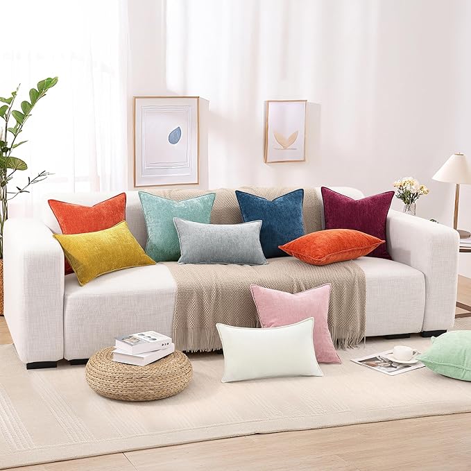 decorUhome Summer Couch Euro Sham Throw Pillow Covers 24x24 Set of 2,