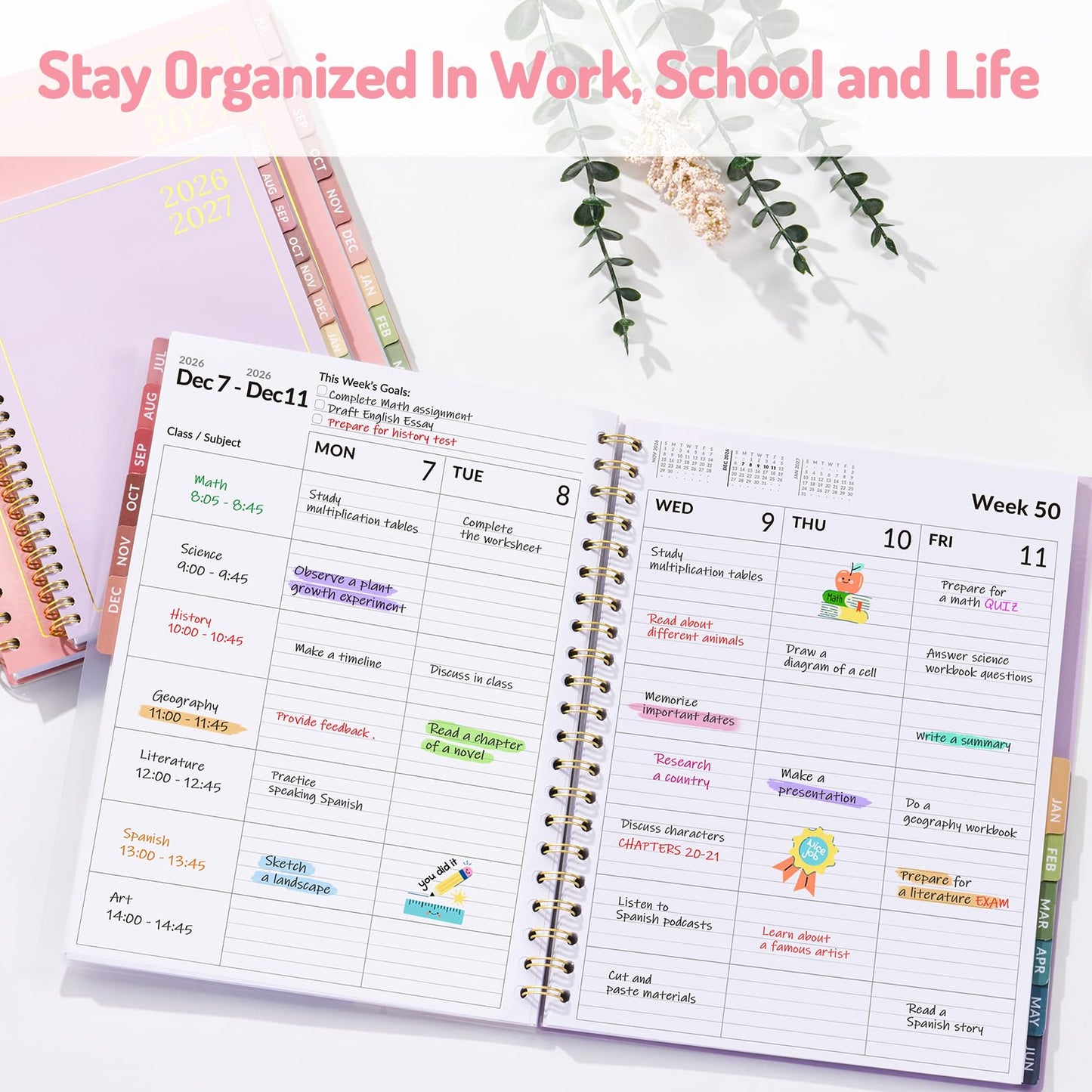 Teacher Planner 2026-2027, Forvencer Academic Planner 2026-2027, Jul 2026 - Jun 2027, 8.5"x11", Weekly & Monthly Planning Book with 7 Periods, School Agenda for Teacher Student, A4, Fruit Style