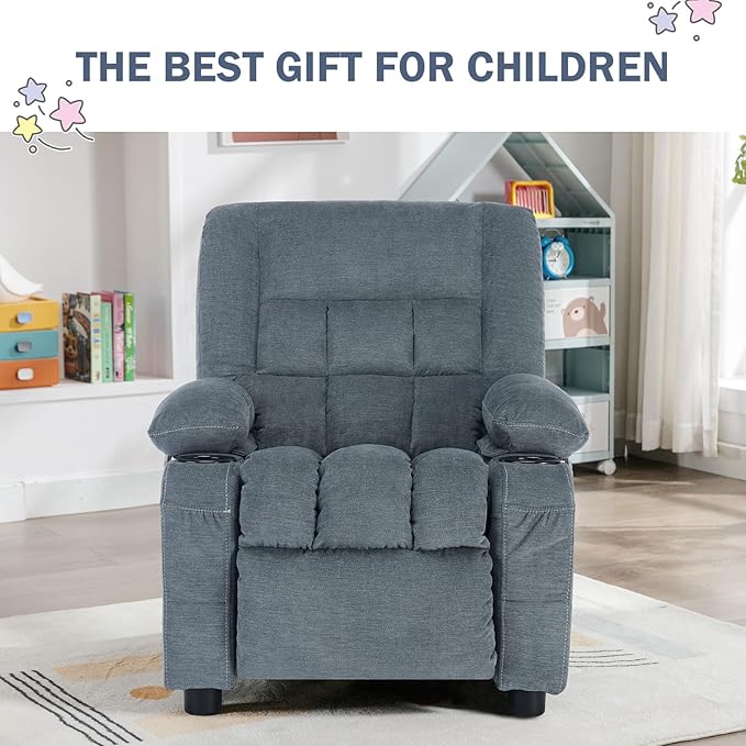 BOSMILLER Kids Recliner Chair, Push Back Toddler Recliner
