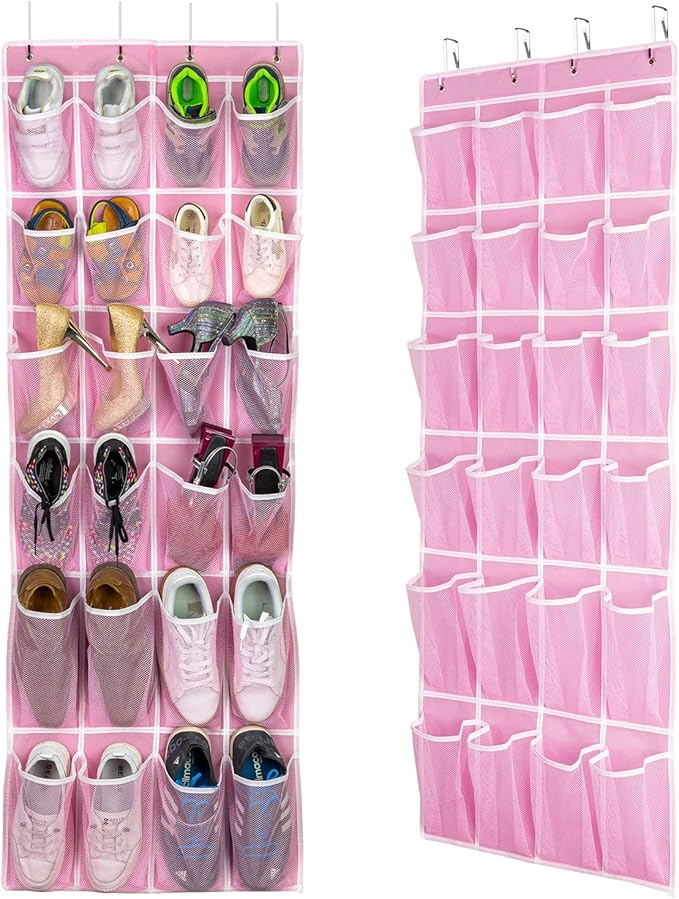 SAVERHO 2 Pack Hanging Shoe Organizer,Over Door Shoe Organizer