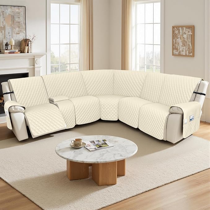 Arfntevss Recliner Sectional Couch Covers 1OO% Waterproof L Shape Sofa Cover