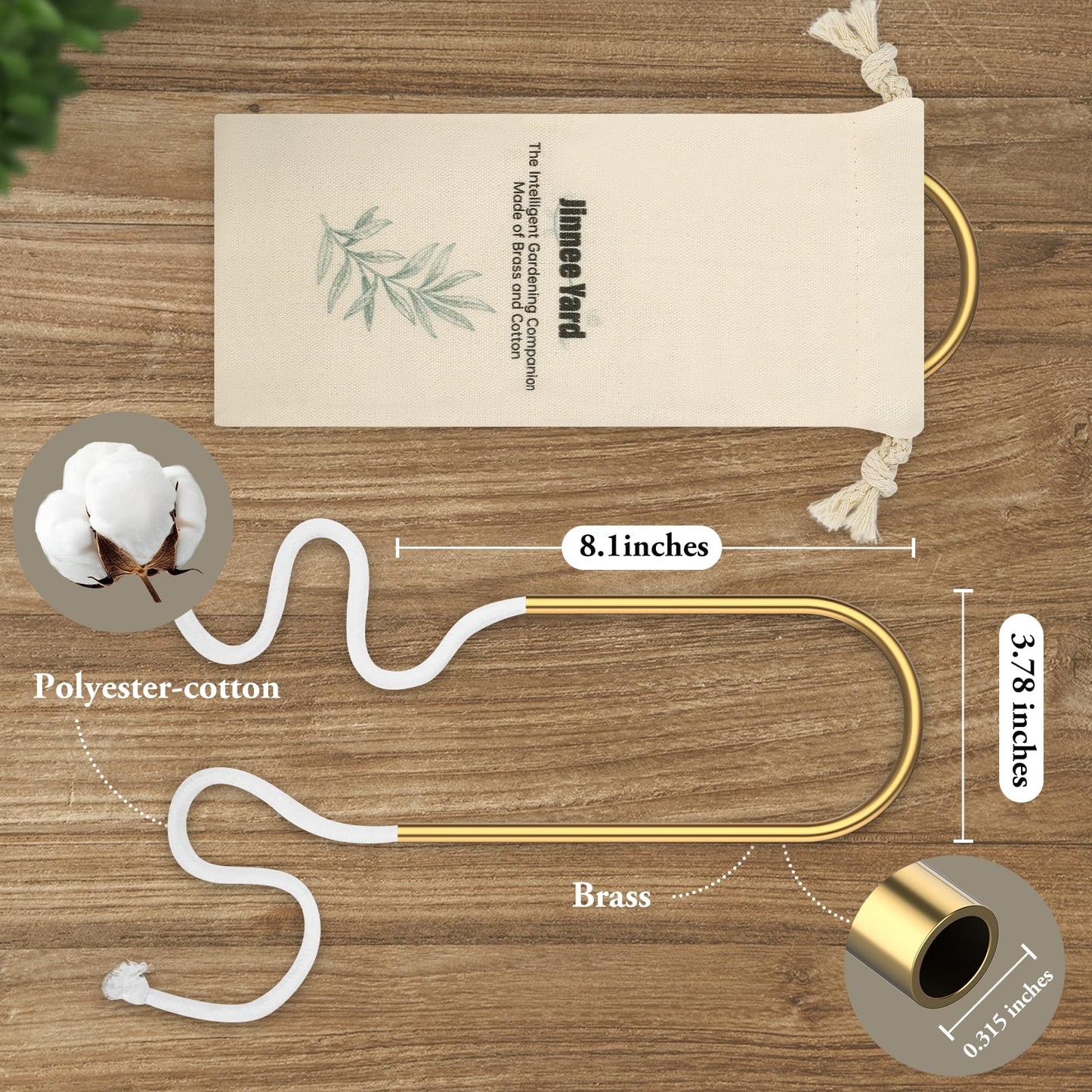 Jinnee Yard,The Intelligent Plant Self-Watering Devices Made of Brass and Cotton,Indoor Plant Watering Devices,Vacation Plant Waterer (Matte Finish)