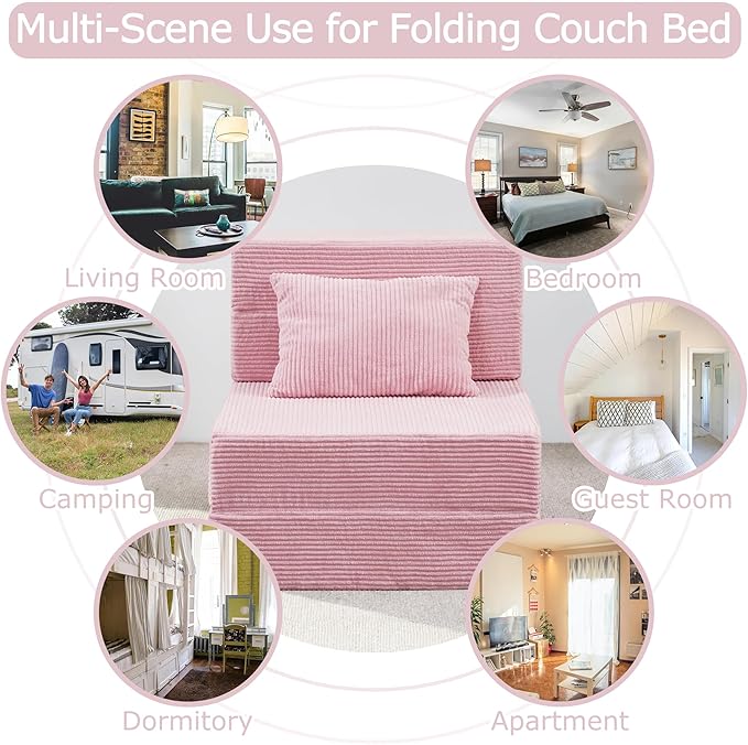 Folding Sofa Bed, 4 in 1 Convertible Sleeper Chair