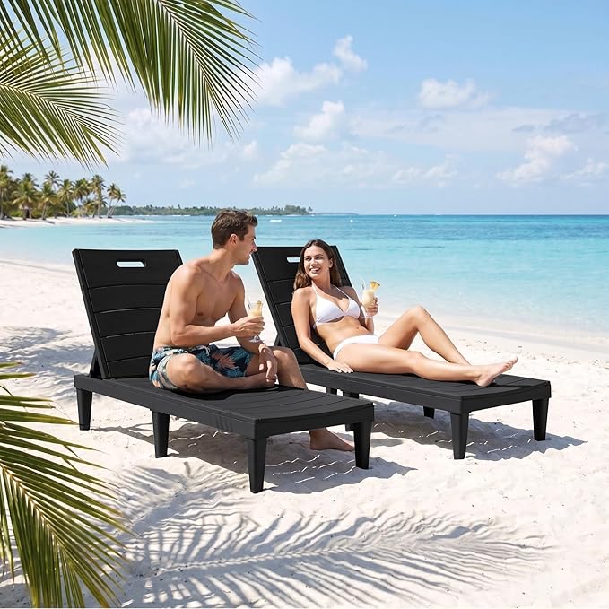 Greesum Outdoor Chaise Lounge Chairs Set of 2