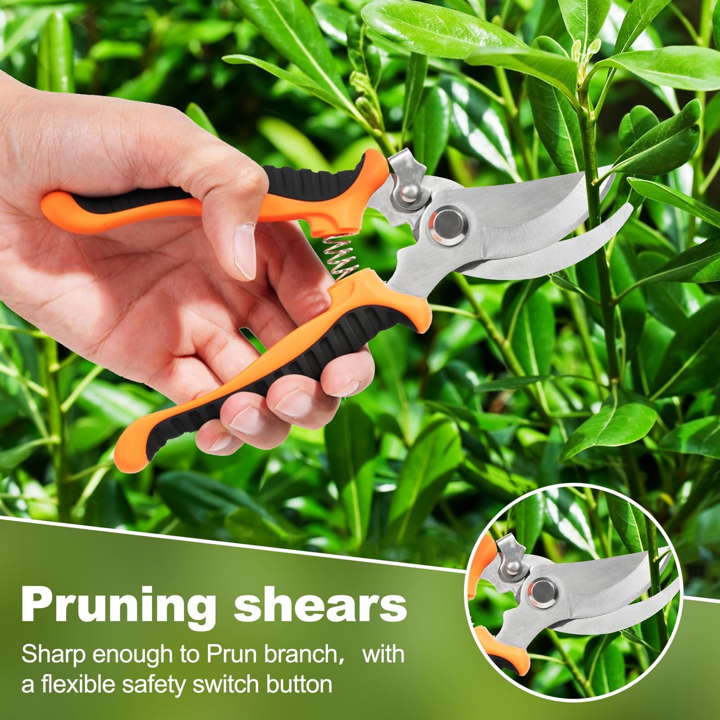 Ocean Ice Garden Tool Set, 4Pcs Aluminum Heavy Duty Gardening Tool Set, Include Shovel, Transplant Trowel, Hand Cultivator and Shear with Rubberiz NonSlip Ergonomic Handle, Gardening Kit for Women Men