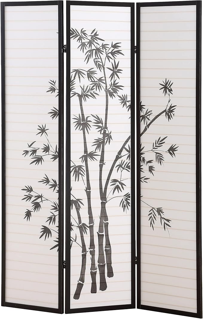 Roundhill Furniture 3-Panel Oriental Shoji Room Divider Screen