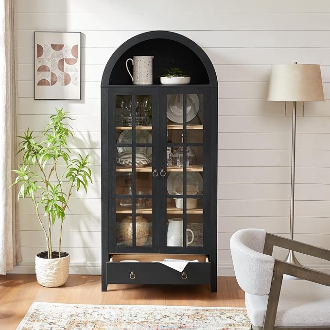 RowyPoey Farmhouse Arched Cabinet