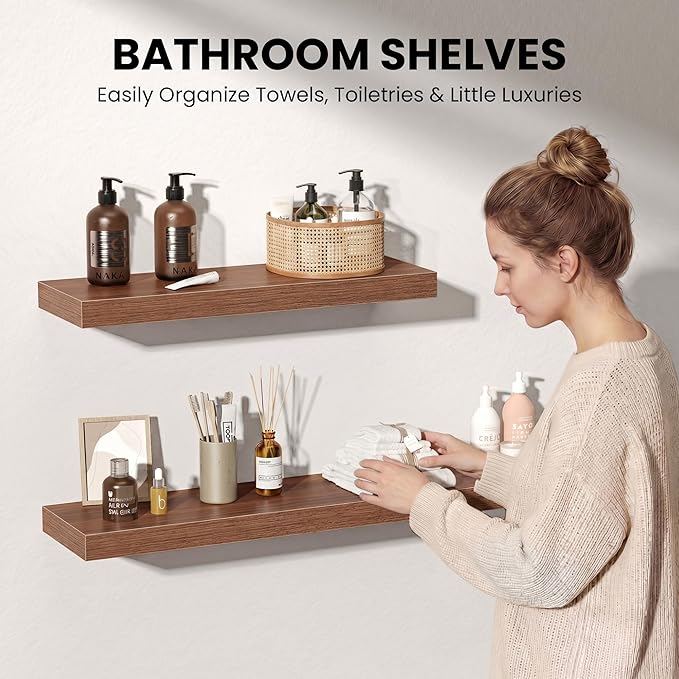 Fun Memories 72Inch Long Floating Shelves, 8 Inch Deep Shelves