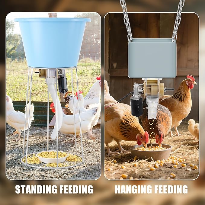 Automatic Chicken Feeder,16 Groups Timed Feeder,Automatic Poultry Feeder for Chickens, Ducks, Geese, Pigeons, Dogs, Fish, Cat