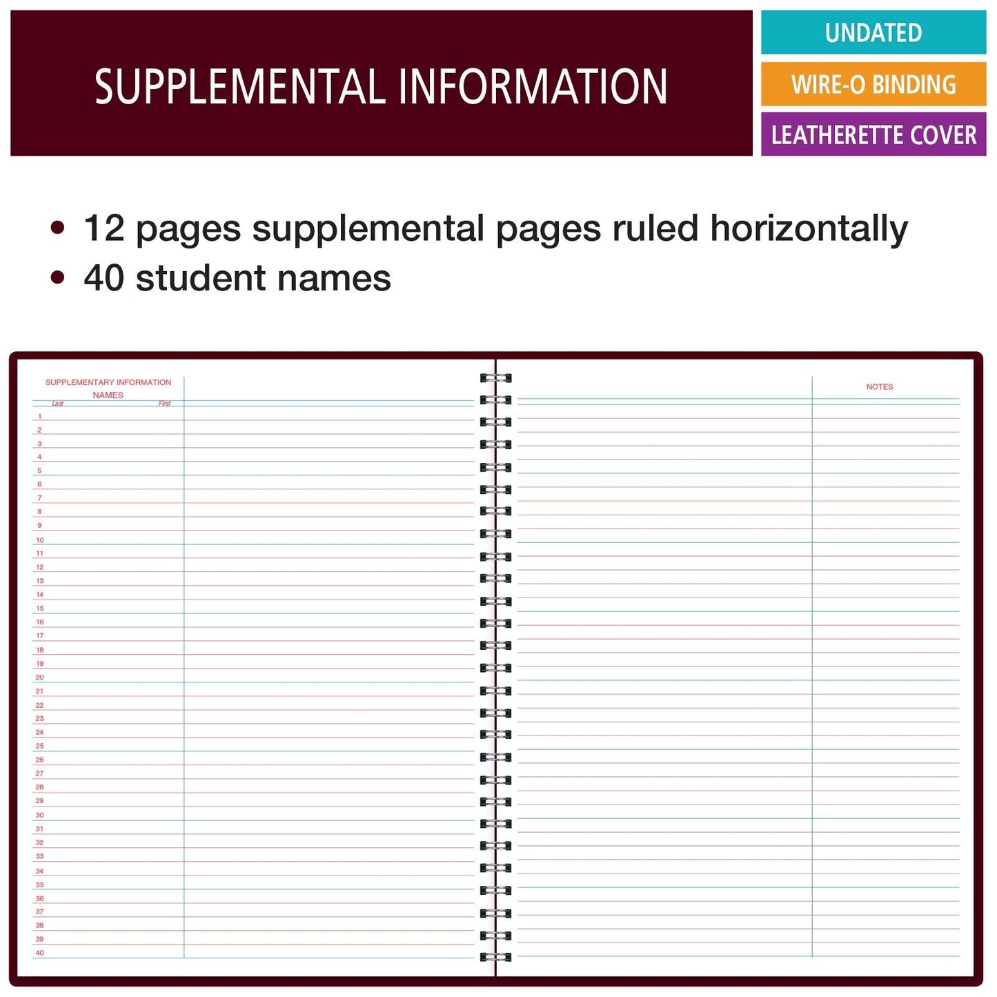 Elan Publishing Company, Class Record Book Unstructured...Set it up to Record Grades Your Way! 40 Student Names (Excello)