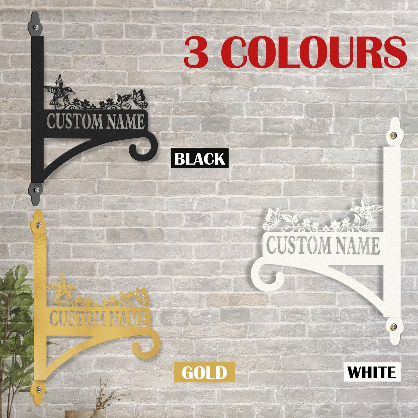 Kotagi Custom Plant Hanger Hook Housewarming Gifts | Personalized Brackets for Hanging Plants | Rust-Resistant Flower Pot Hangers | Gifts for Grandparents Plant Lovers