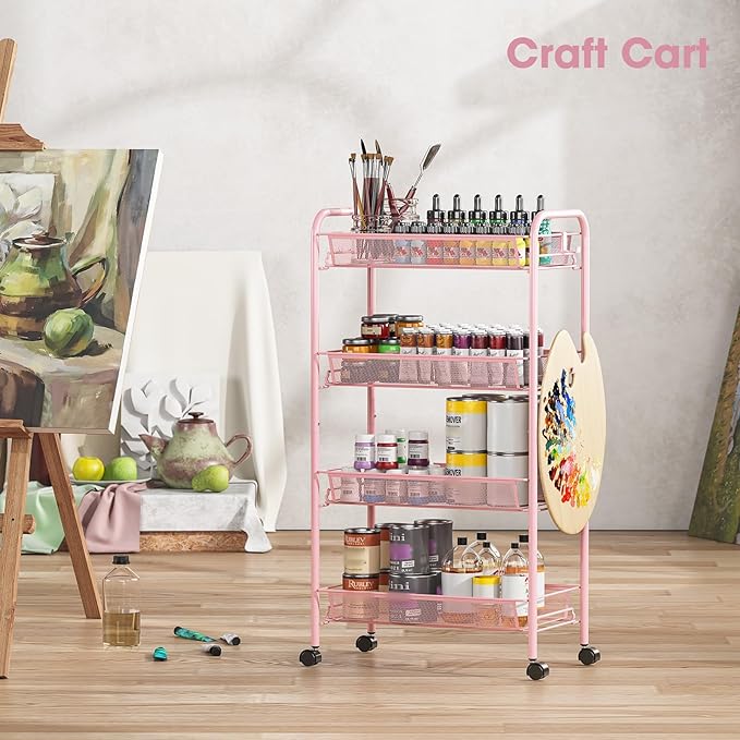 TOOLF 4 Tier Rolling Utility Cart