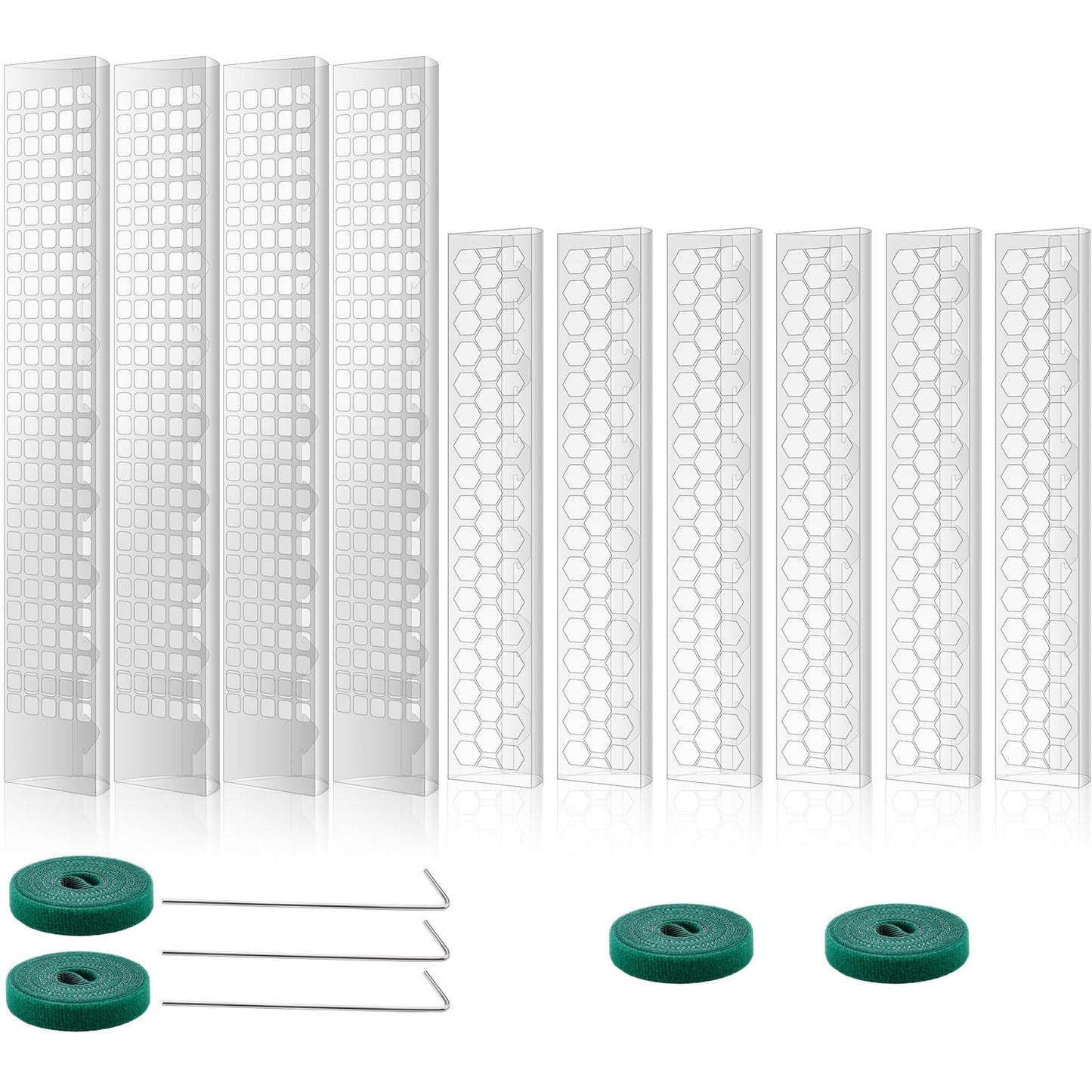 Quzzil 10 Pieces Plastic Moss Pole for Monstera Including 4 Pcs 24 Inch Clear Plant Poles for Indoor Climbing and 6 Pcs 15 Inch D Shape Stackable Plant Support Kit Work with Sphagnum Moss