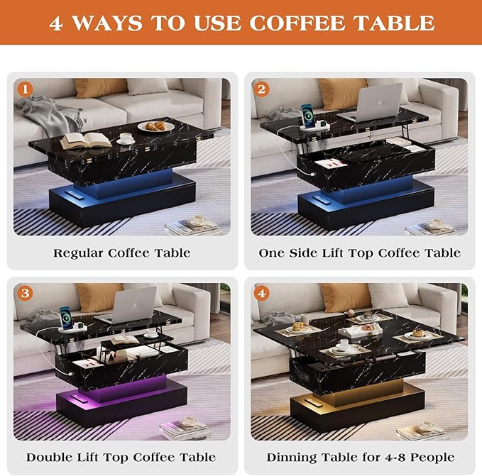 SYESWAY 39.4" Lift Top Coffee Table