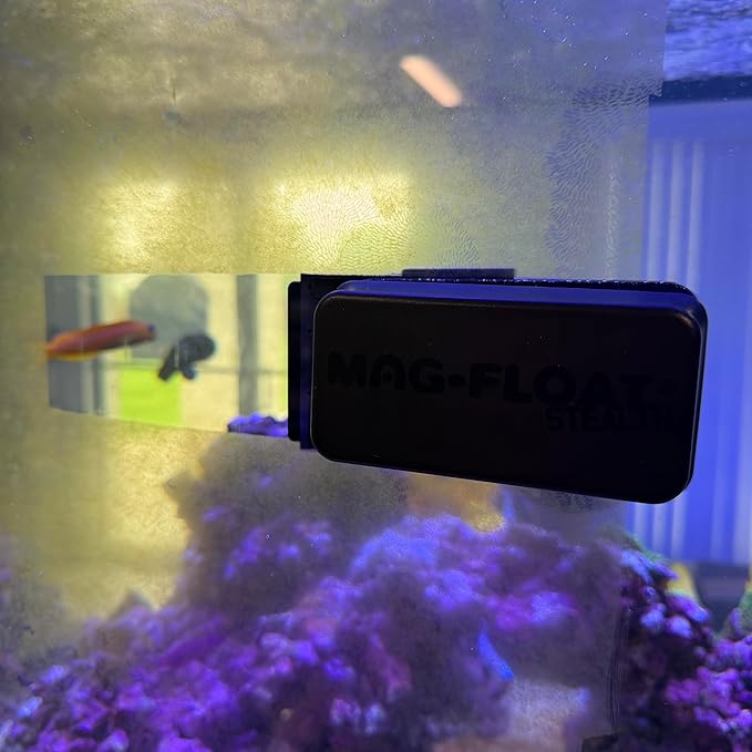 Mag-Float Large Black Stealth Glass Magnet Aquarium Scraper Cleaner with Blade - Floating Magfloat Magnetic Cleaning Tool