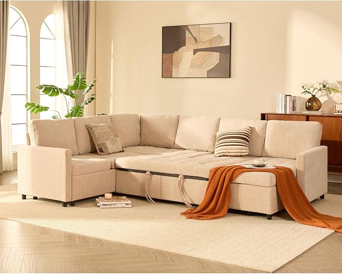 GOSUHI 107" Sleeper Sofa, Set of Modular Pieces