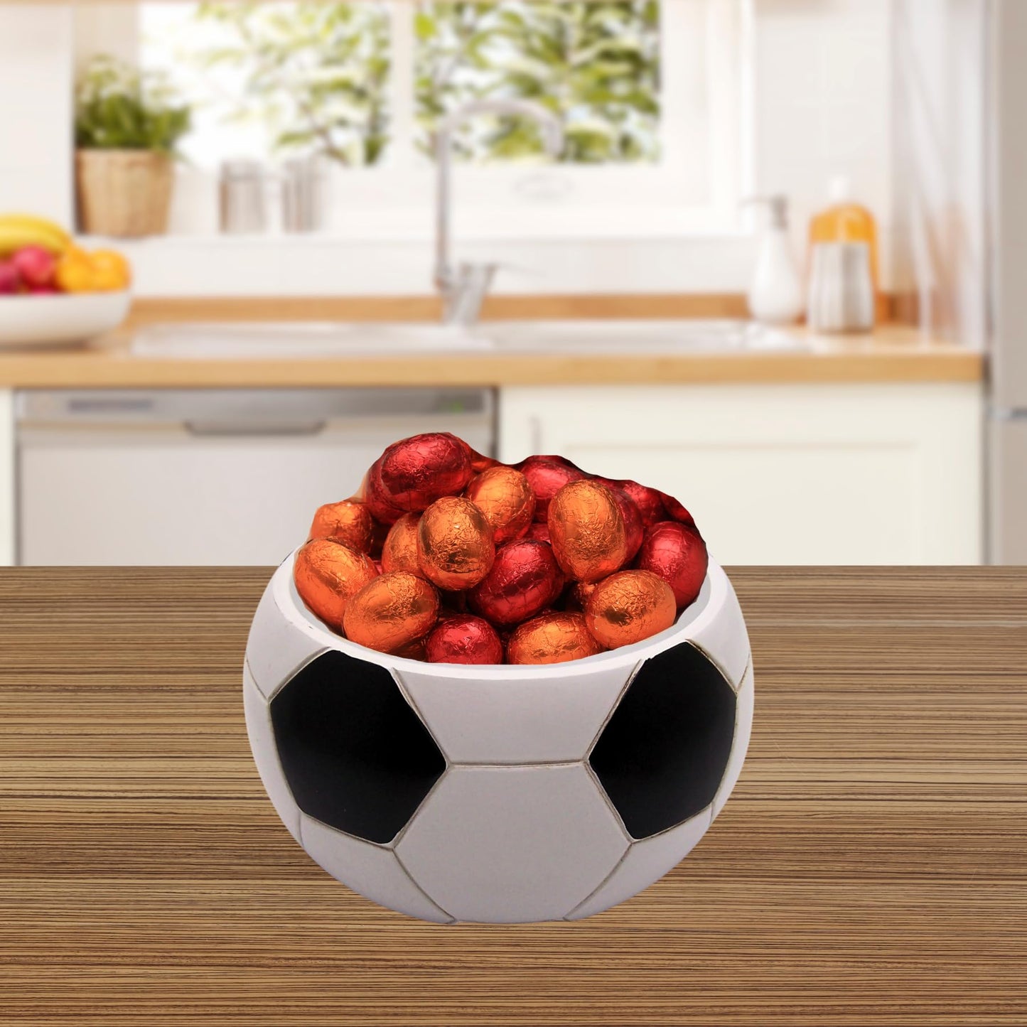 Wowser Soccer Ball Shaped Planter Pot, Home & Garden Decor, Sports Theme Planter, 6.5 Inches