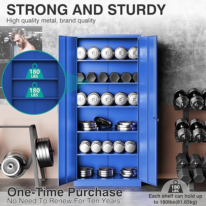 SISESOL Blue Metal Storage Cabinet