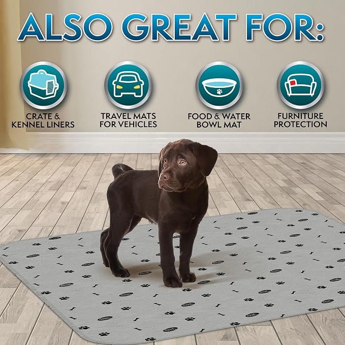 Simple Solution Large Washable Puppy Pad | Reusable Dog Pee Pad, Absorbent and Odor Controlling ,34x36 Inches, 2 Count,White (Pack of 6)