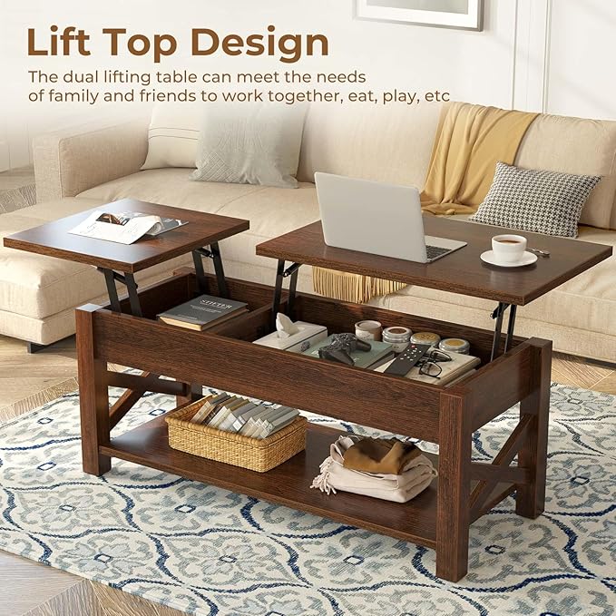 Rolanstar Coffee Table, 47.2" Lift Top