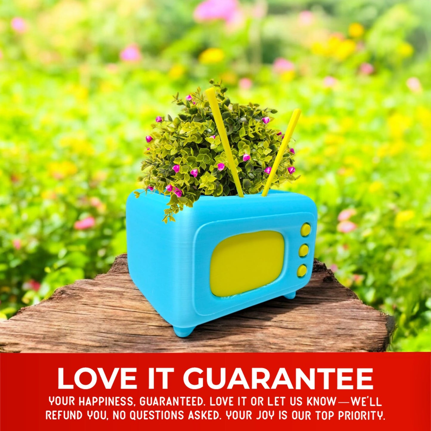 Mini Retro TV Succulent Planter ā Funny 3D Printed Pot for Air Plants or Cactus, Unique Kawaii Desk Decor, Novelty Gift Idea for Plant Lovers, Office Display, Dorm Shelf, Home Accent