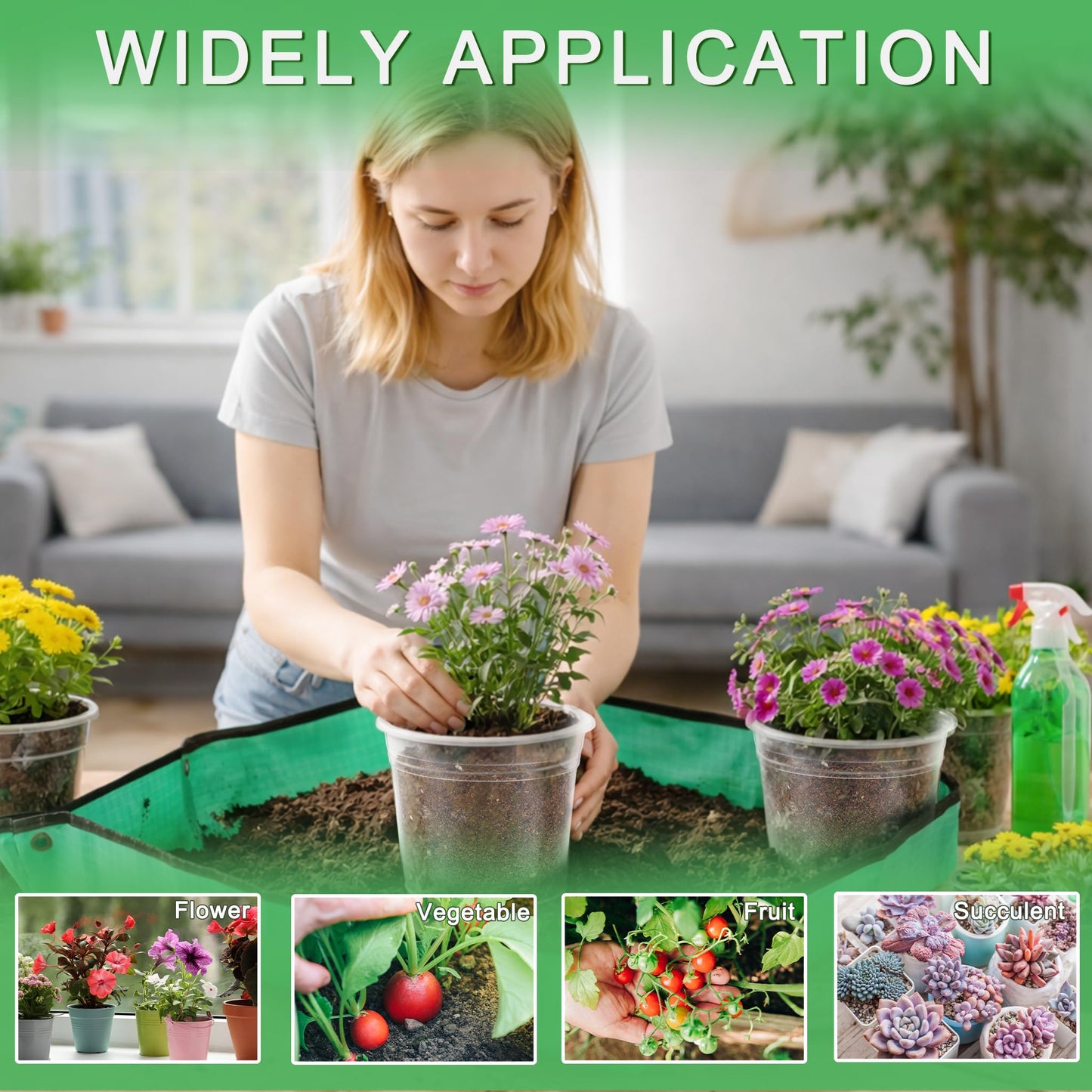 QTRQTR 12 Pack 5.75/7/8/10 Inch Large Clear Nursery Pots with Drainage Clear Plastic Pots for Plants Seedling Flower Vegetables Orchids Indoor Outdoor Gardening with Repotting Mat and Plant Labels