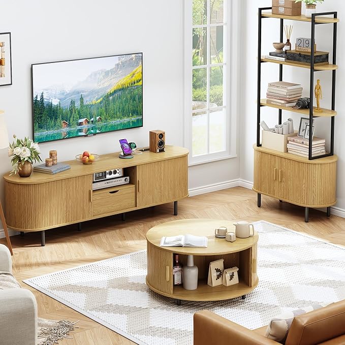 ONBRILL 69" TV Stand with Power Outlet