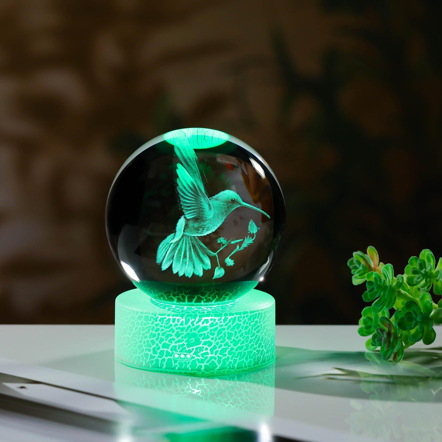 3D Hummingbird Gifts for Women - Crystals Ball Hummingbird Figurines Decor Glass Animals Figurine Keepsake Paperweight
