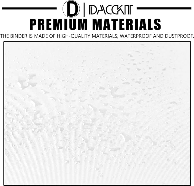 D DACCKIT Card Binder 16 Pocket - Fits 1024 Cards,4X4 Ringless Card Album with Sleeves for Trading Cards & Sports Cards(Model A,Classic White)