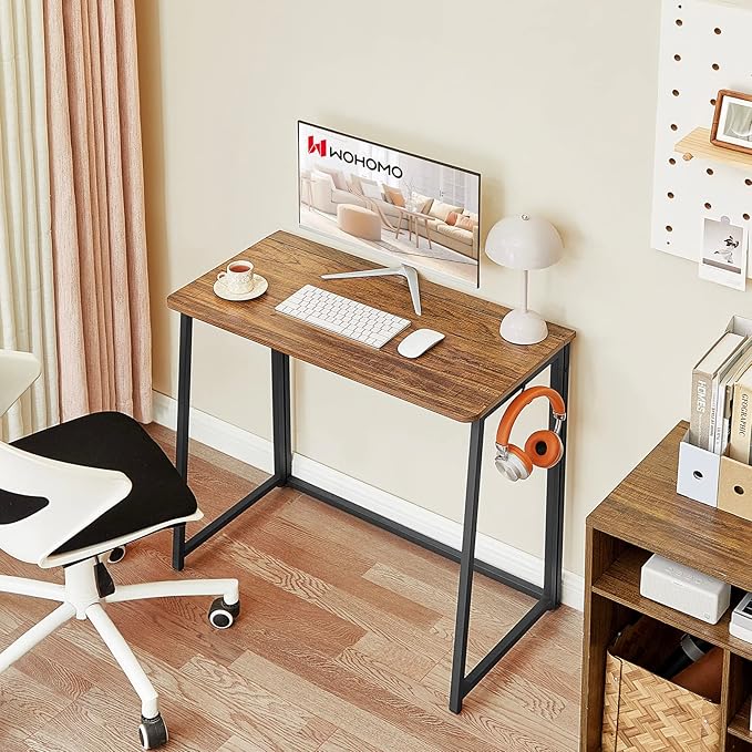WOHOMO Folding Desk for Small Spaces, 31.5 Inch Foldable Computer Desks