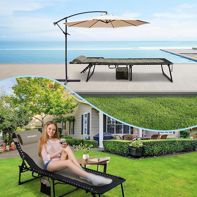 Oversized Padded Outdoor Folding Lounge Chair