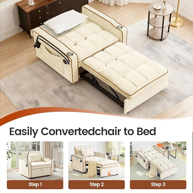 Convertible Sleeper Chair, Chairs Bed Sleepers